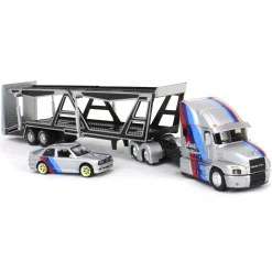 1/64 Mack Anthem Car Carrier with 1988 BMW 3 Series M3, Silver, Maisto
