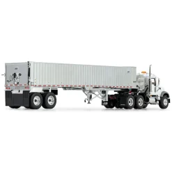 1/50 Mack Granite MP Day Cab, White with Chrome East Genesis End Dump Trailer by First Gear