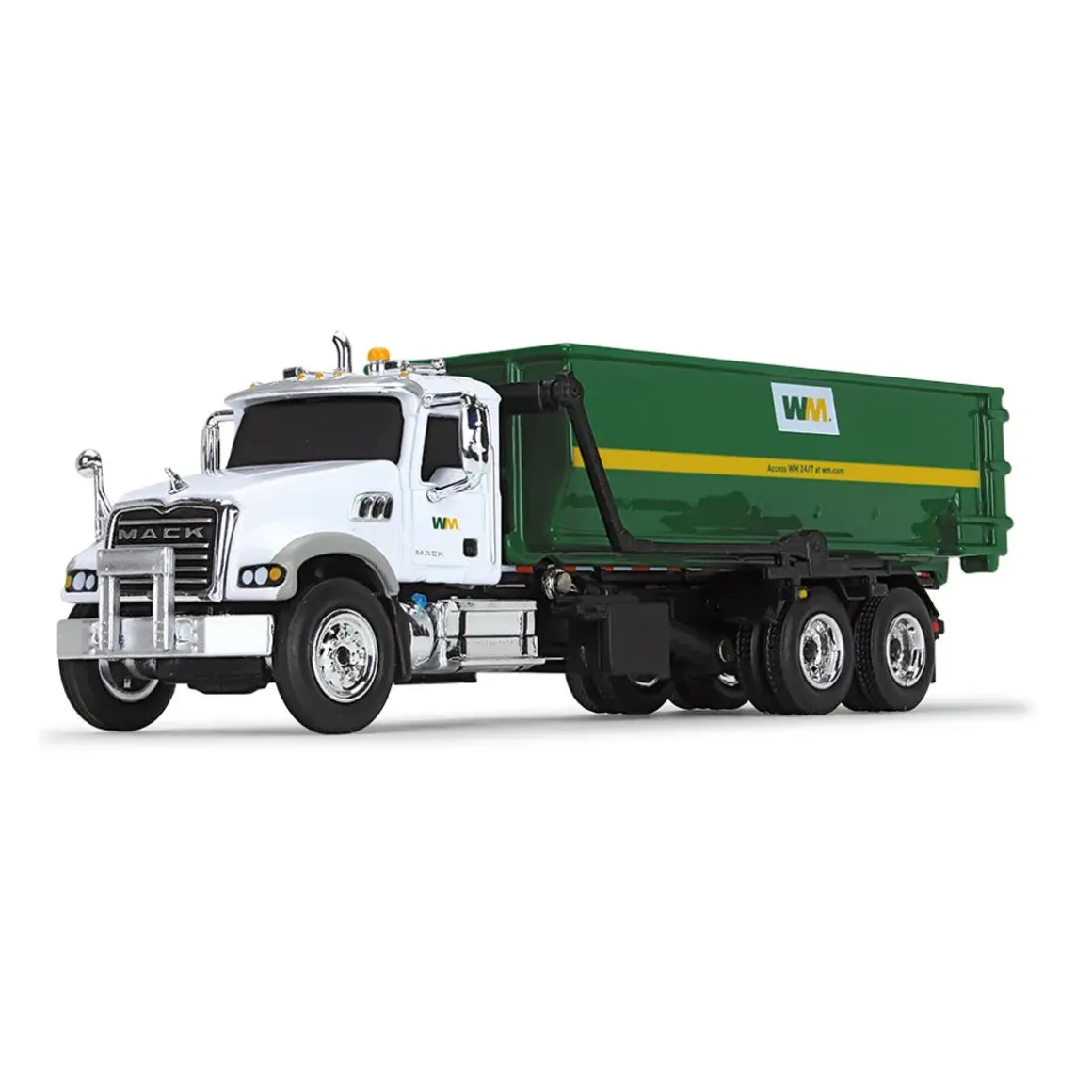 1/87 Mack Granite MP with Tub-Style Roll-Off Container, Waste Management