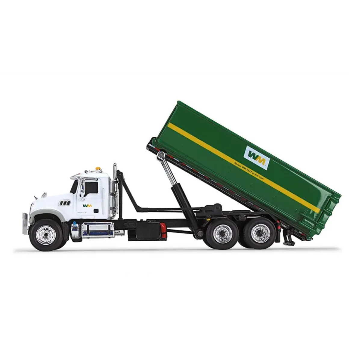 1/87 Mack Granite MP with Tub-Style Roll-Off Container, Waste Management