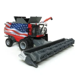 1/64 Massey Ferguson 9565 Combine with American Flag Wrap and Draper Head