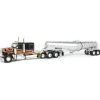 1/64 Metallic Black & Gold Kenworth W900L w/ Polar Deep Drop Trailer, Owner Operator, DCP by First Gear
