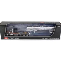 1/64 Metallic Black & Gold Kenworth W900L w/ Polar Deep Drop Trailer, Owner Operator, DCP by First Gear