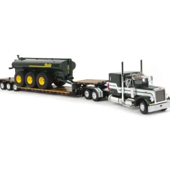 1/64 Metallic Green Husky Peterbilt 379 w/ Fontaine Renegade Lowboy & Husky Manure Spreader, DCP by First Gear