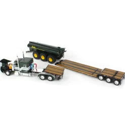 1/64 Metallic Green Husky Peterbilt 379 w/ Fontaine Renegade Lowboy & Husky Manure Spreader, DCP by First Gear