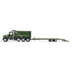 1/64 Metallic Green Western Star 49X with Ox Bodies Dump & Beaver Tail Trailer, DCP by First Gear