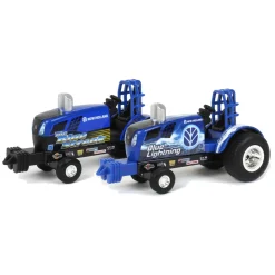 1/64 New Holland Blue Lighting and Blue Streak Pulling Tractor Set
