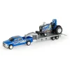 1/64 New Holland "Blue Barracuda" Pulling Tractor with Pickup Truck & Trailer
