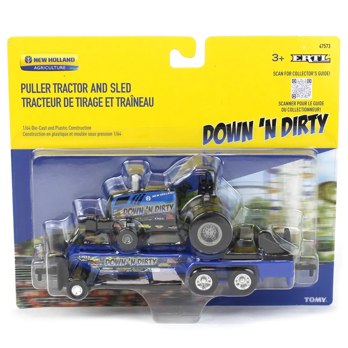 1/64 New Holland "Down 'N Dirty" Pulling Tractor with Sled