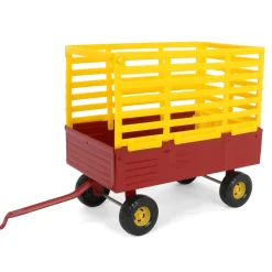 1/16 New Holland Red & Yellow Bale Throw Wagon