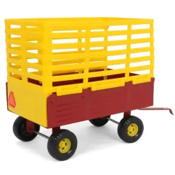 1/16 New Holland Red & Yellow Bale Throw Wagon