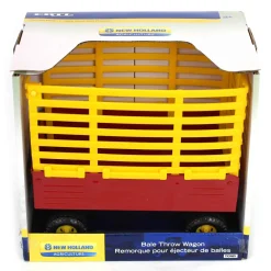 1/16 New Holland Red & Yellow Bale Throw Wagon