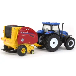 1/64 New Holland T6.180 w/ Roll-Belt 560 Round Baler & 6 Bales, 50 Years Round Baling, 2024 Farm Show