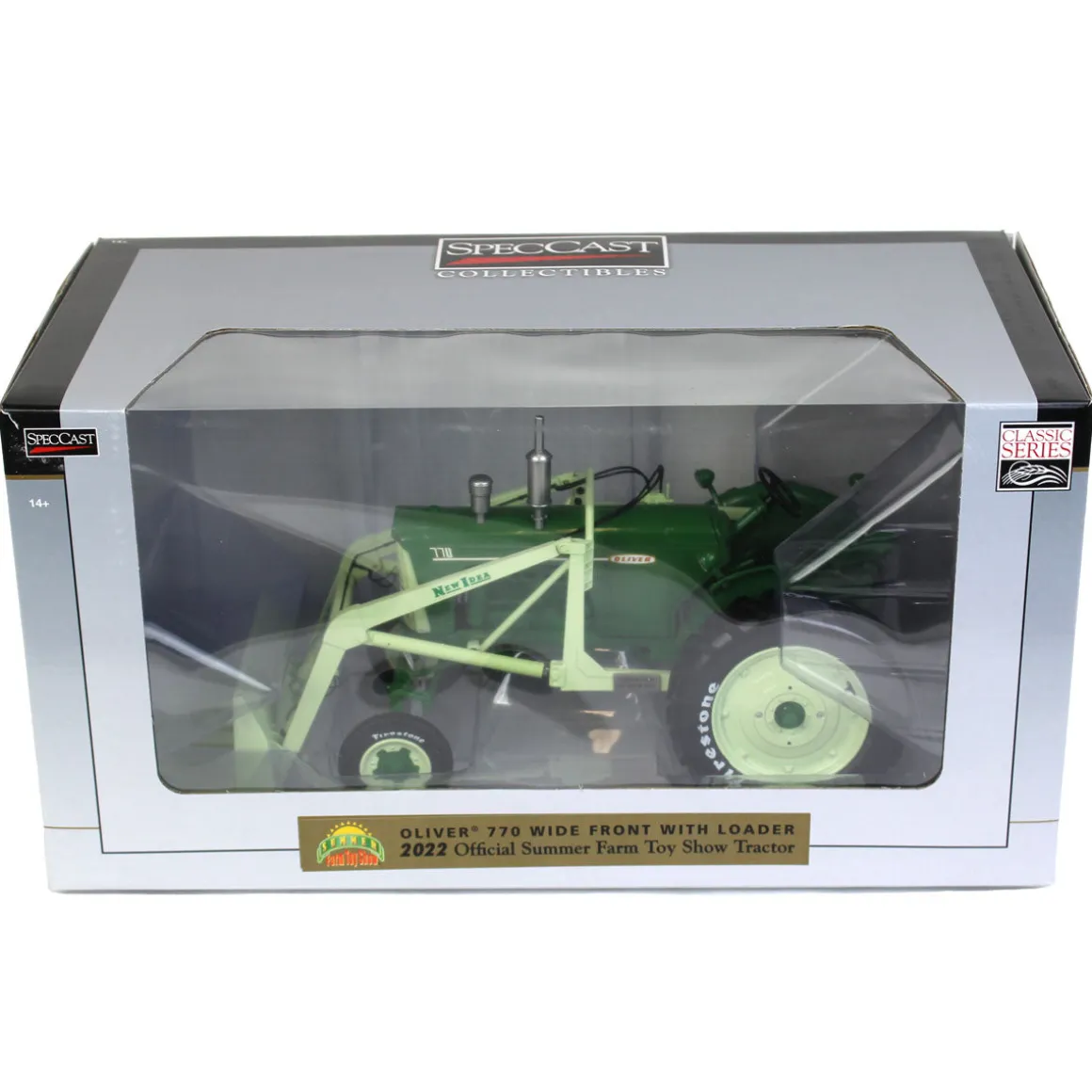 1/16 Oliver 770 with New Idea Loader & Firestone Tires, 2022 Summer Farm Toy Show