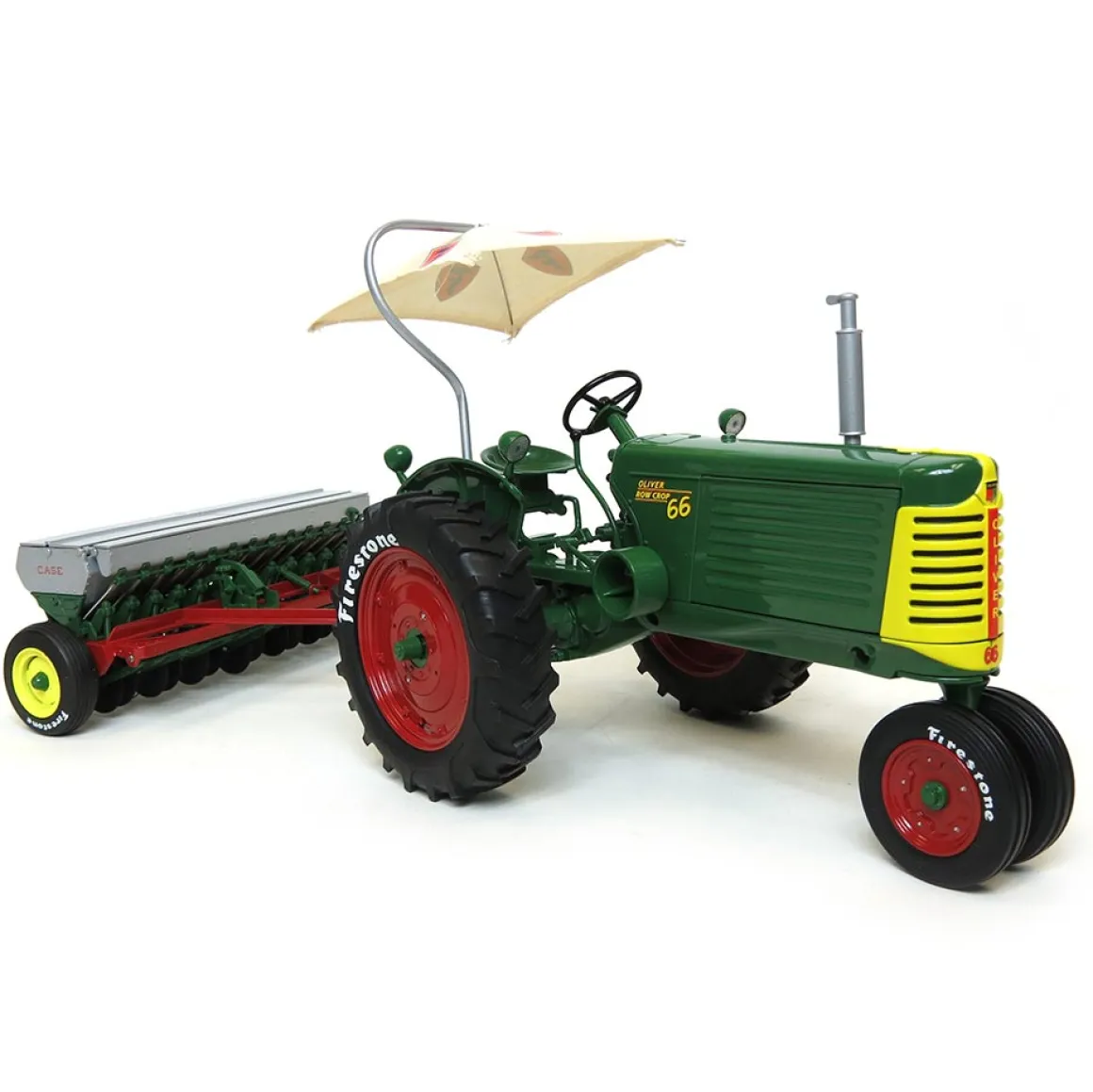 1/16 Oliver Row Crop 66 with Case DF Grain Drill, Firestone Series