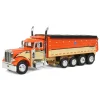 1/64 Orange, Black & Tan Peterbilt 379 w/ Quad-Axle MAC Dump Body, DCP by First Gear