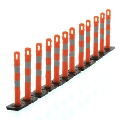 1/50 Orange Lane Delineation Markers with Black Bases, 18 Pack, 3D Printed