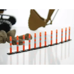 1/50 Orange Lane Delineation Markers with Black Bases, 18 Pack, 3D Printed