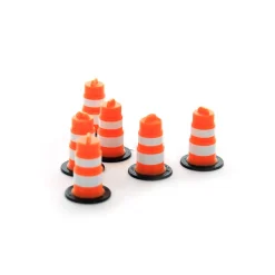 1/50 Orange Traffic Barrels, 6 Pack, 3D printed