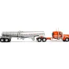 1/64 Orange/Cream Peterbilt 389 with Polished Polar Deep Drop Tanker, DCP by First Gear