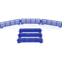 1/64 Pack of 6 Blue Long Fence Links, 3D Printed
