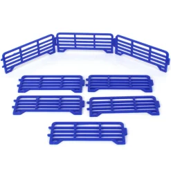 1/64 Pack of 8 Blue Short Fence Links, 3D Printed