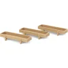 1/64 Pack of 3 Light Wood Feed Bunks, 3D Printed