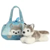 32789 Peek-A-Boo Husky Fancy Pals Purse with Plush Husky