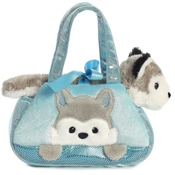 32789 Peek-A-Boo Husky Fancy Pals Purse with Plush Husky