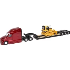 1/87 Peterbilt 579 UltraLoft Tandem Tractor with Lowboy Trailer & Caterpillar D5M Dozer