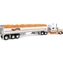 1/64 Peterbilt 389 with 50ft Tri-Axle Grain Trailer, Tri-State Commodities, DCP by First Gear