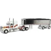 1/64 Peterbilt 389 with MAC Coal End Dump Trailer, White/Red/Gold, DCP by First Gear