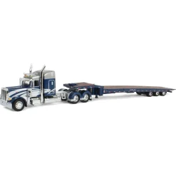 1/64 Peterbilt 389 with Talbert 5553T Traveling Axle Trailer, Blue/Silver, DCP by First Gear