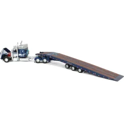 1/64 Peterbilt 389 with Talbert 5553T Traveling Axle Trailer, Blue/Silver, DCP by First Gear