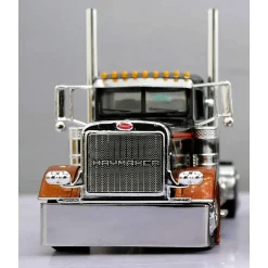 1/64 Peterbilt Model 389 Day Cab and 28.5' Utility Dual Hay Flatbed Trailers with Hay Load, Exclusive Collector Edition, DCP by First Gear