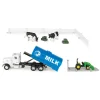 1/32 Peterbilt "Switch N Load" Semi w/ John Deere Tractor, Cow, Fence Pieces & Hay Bales