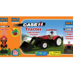 70 Piece Block Set - Case IH Magnum Tractor with Farmer & Front Loader