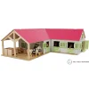 1/24 Pink & White Kids Globe Wooden Horse Stable with 4 Boxes, Storage and Wash Box