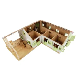 1/24 Pink & White Kids Globe Wooden Horse Stable with 4 Boxes, Storage and Wash Box