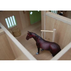 1/24 Pink & White Kids Globe Wooden Horse Stable with 4 Boxes, Storage and Wash Box