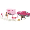 1/25 Pink Truck & Trailer with Horses & Accessories by New Ray