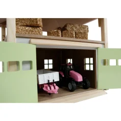 1/32 PINK Wooden Hay Barn with Loft and Adjustable Roof by Kids Globe