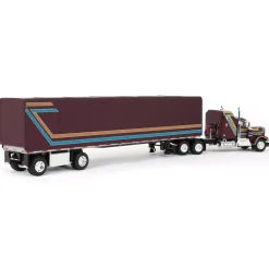 1/64 Plum Kenworth W900A with Aerodyne Sleeper & 53ft Utility Roll Tarp Trailer, DCP by First Gear