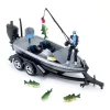 1/20 Professional Bass Boat with Angler, Fish, Fishing Pole, and Boat Trailer by Big Country Toys