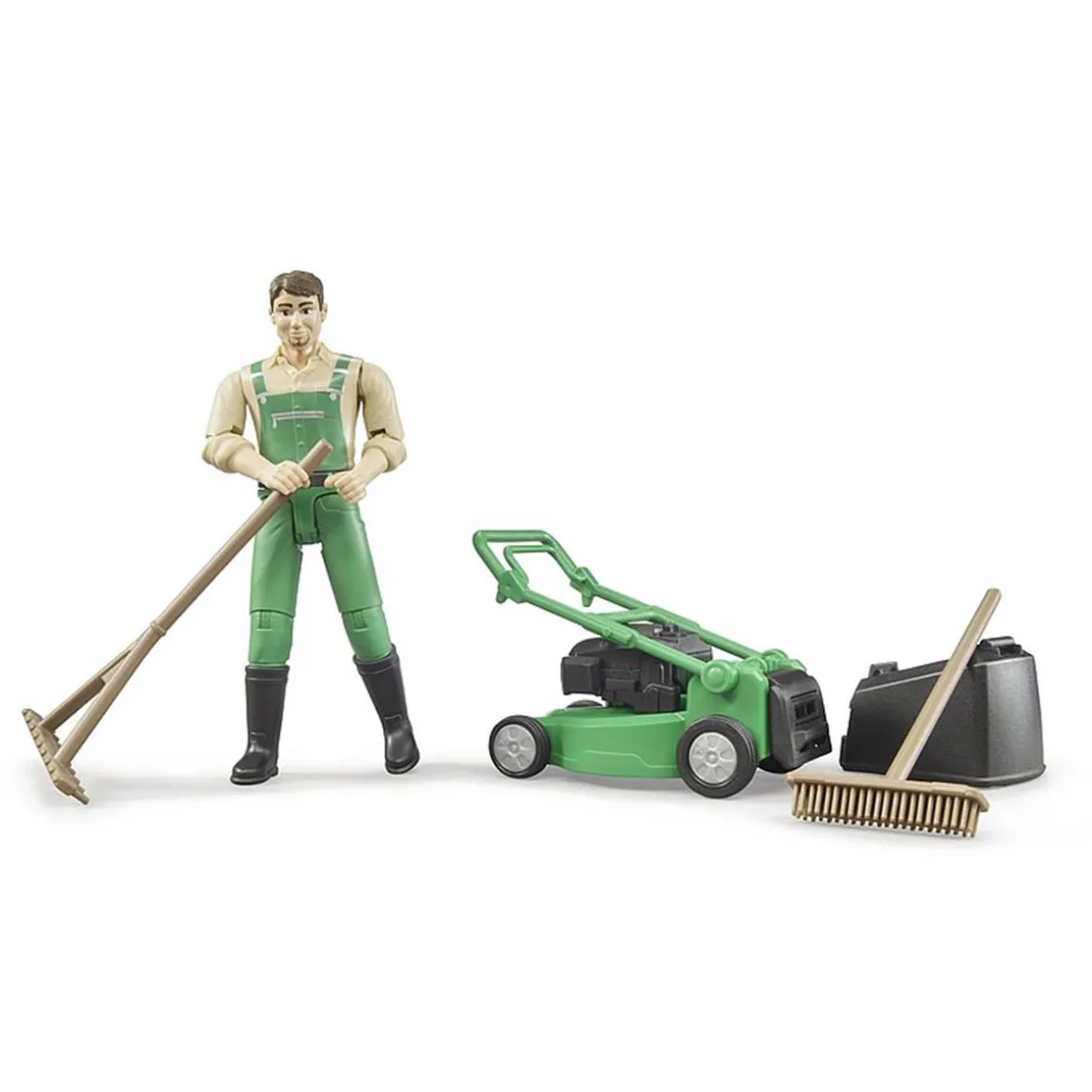1/16 Push Lawn Mower with Gardener & Accessories by Bruder
