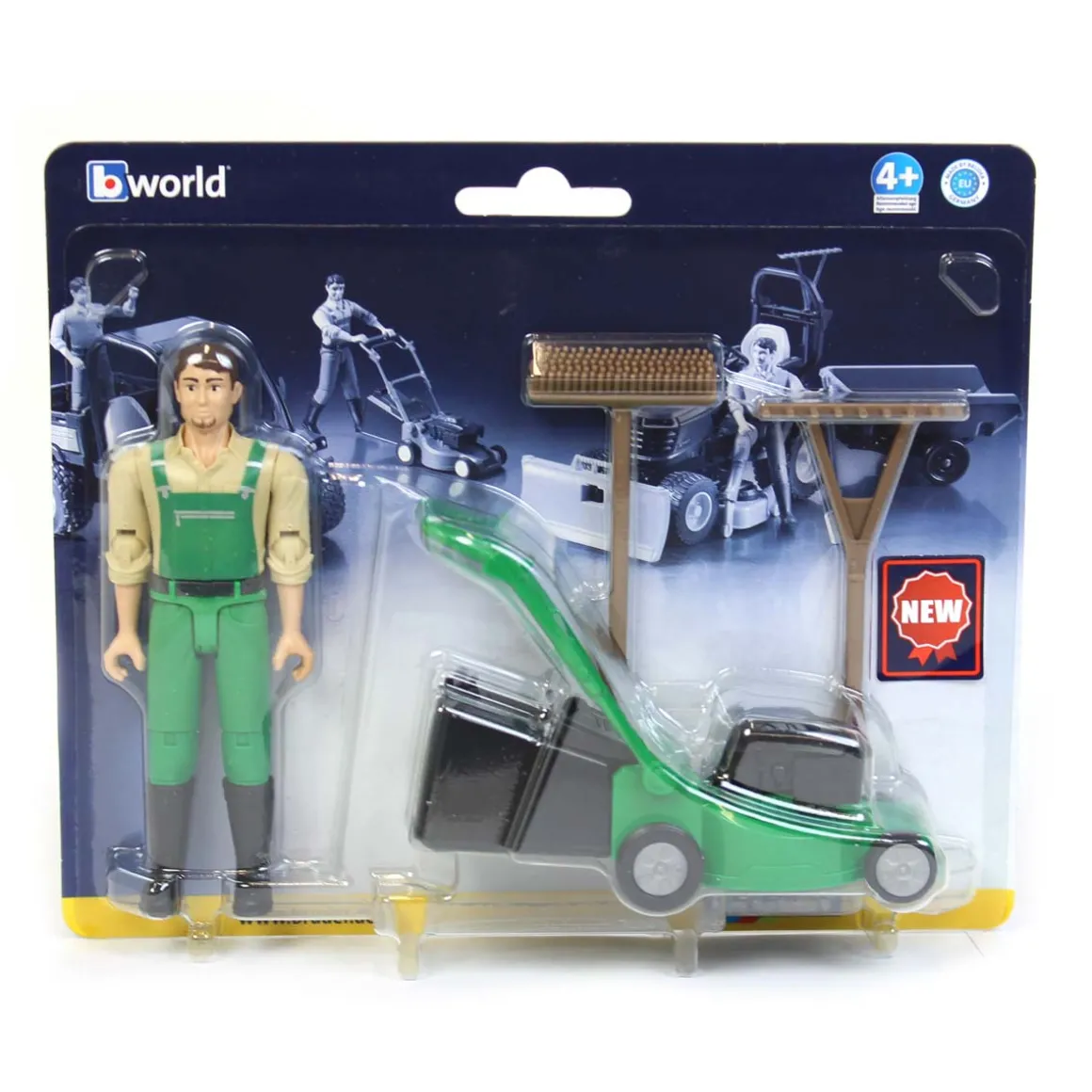 1/16 Push Lawn Mower with Gardener & Accessories by Bruder