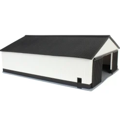 1/64 "The Professional" Black/White 60ft x 80ft Machine & Farm Shed, 3D Printed