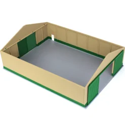 1/64 "The Professional" Tan/Green 60ft x 80ft Machine & Farm Shed w/ Sliding Doors, 3D Printed