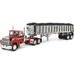 1/64 Red & Black Ford LTL 9000 Day Cab w/ East End Dump Trailer, DCP by First Gear