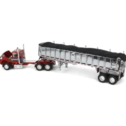 1/64 Red & Black Ford LTL 9000 Day Cab w/ East End Dump Trailer, DCP by First Gear